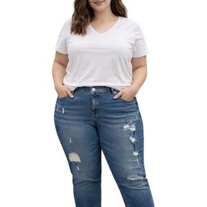 Lane Bryant Women's Flex Magic Waistband Mid-Rise Girlfriend Crop Jeans Size 22